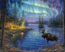 Cargar imagen en el visor de la galería, Pintar Por Números - Elan y Aurore Boreal - Figuredart - Intermedio Paisajes Animales Renos Novedades