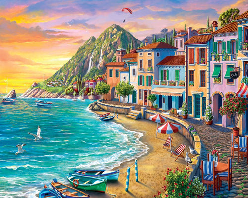 Pintar Por Números - Vacaciones en la playa - Figuredart - Fácil Paisajes Ciudades Novedades