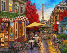 Cargar imagen en el visor de la galería, Pintar por números Terraza en París Figured&#39;Art Intermedio Novedades Ciudades Paisajes