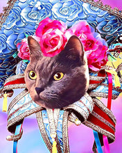 Cargar imagen en el visor de la galería, Punto de Cruz Diamante - Diamond Painting - Gato mardigras