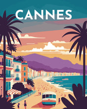 Cargar imagen en el visor de la galería, Póster de viaje Cannes