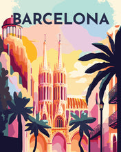 Cargar imagen en el visor de la galería, Póster de viaje Barcelona