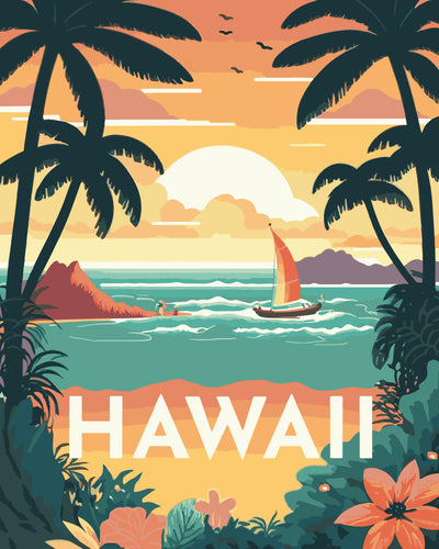 Póster de viaje Hawái