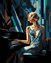 Cargar imagen en el visor de la galería, Pintar por numeros Figured&#39;Art - Mujer Art Deco al piano