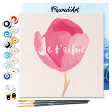 Cargar imagen en el visor de la galería, Mini Pintura por Números 20x20cm con bastidor Te amo