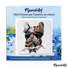 Cargar imagen en el visor de la galería, Mini Pintura por Números 20x20cm con bastidor Perro con cigarro