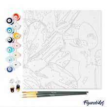 Cargar imagen en el visor de la galería, Mini Pintura por Números 20x20cm con bastidor Hojas de Caucho