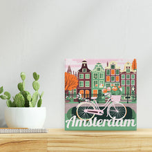 Cargar imagen en el visor de la galería, Mini Pintura por Números 20x20cm con bastidor Póster de Viaje Ámsterdam