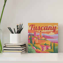 Cargar imagen en el visor de la galería, Mini Pintura por Números 20x20cm con bastidor Póster de Viaje Toscana Primavera