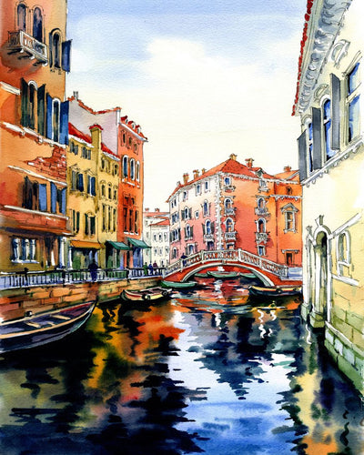 Pintar por números Acuarela de Venecia Figured'Art Intermedio Novedades Ciudades Paisajes