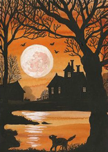 Cargar imagen en el visor de la galería, Pintar por números - Luna grande y gato pequeño