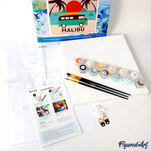 Cargar imagen en el visor de la galería, Mini Pintura por Números 20x20cm con bastidor Arte Pop Abstracto de Perro