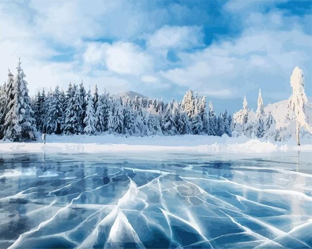 Pintar por números - Paisajes de hielo y nieve