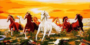 Pintar Por Números - 8 Caballos - Figuredart - Animales Caballos