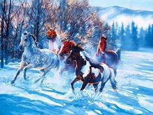 Cargar imagen en el visor de la galería, Pintar Por Números - Caballos En La Nieve 1 - Figuredart