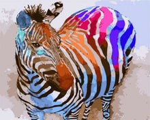 Cargar imagen en el visor de la galería, Pintar Por Números - Cebra Del Arco Iris - Figuredart - Animales