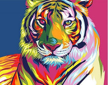 Cargar imagen en el visor de la galería, Pintar Por Números - La Cabeza Del Tigre De Color - Figuredart - Animales Pop Art Tigres