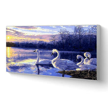 Cargar imagen en el visor de la galería, Pintar Por Números - Lago Cuatro Cisnes - Figuredart - Animales Paisajes