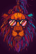 Cargar imagen en el visor de la galería, Pintar Por Números - León Gafas - Figuredart - Animales Leones Novedades