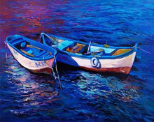 Cargar imagen en el visor de la galería, Pintar Por Números - Los Barcos De Pesca En La Noche - Figuredart - Barcos