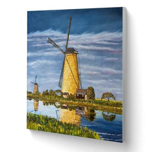 Cargar imagen en el visor de la galería, Pintar Por Números - Molino De Viento De Río - Figuredart - Paisajes