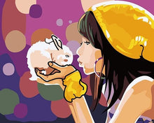 Cargar imagen en el visor de la galería, Pintar Por Números - Muchacha Con El Conejo - Figuredart - Animales