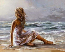 Cargar imagen en el visor de la galería, Pintar Por Números - Muchacha De La Playa 1 - Figuredart - Paisajes Romanticismo