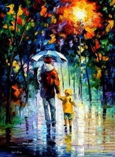 Cargar imagen en el visor de la galería, Pintar Por Números - Padre E Hijo Lluvia - Figuredart - Ciudades Romanticismo