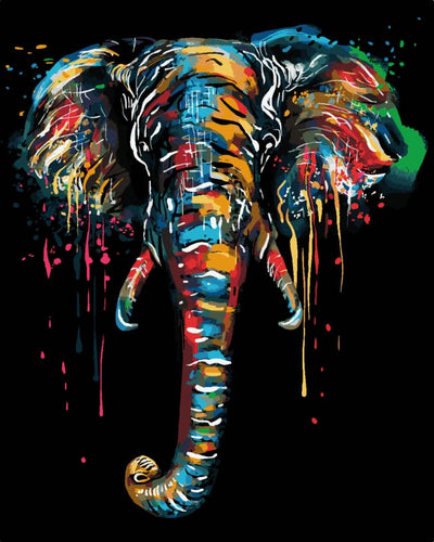 Pintar Por Números - Pintura De Elefante - Figuredart - Animales Elefantes Novedades