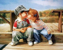 Cargar imagen en el visor de la galería, Pintar Por Números - Primer Beso - Figuredart - Romanticismo