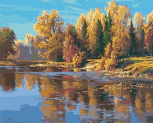 Cargar imagen en el visor de la galería, Pintar Por Números - Río Otoño - Figuredart - Paisajes