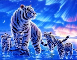 Pintar Por Números - Tigre Blanco - Figuredart - Animales Tigres