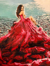 Cargar imagen en el visor de la galería, Pintar Por Números - Vestido Rojo - Figuredart - Romanticismo