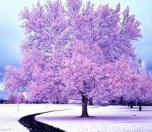 Cargar imagen en el visor de la galería, Punto De Cruz Diamante - Punto De Cruz Diamante - Árbol Rosado En La Nieve - Figuredart - Invierno Paisajes Punto De Cruz Diamante Paisajes