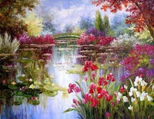 Cargar imagen en el visor de la galería, Punto De Cruz Diamante - Punto De Cruz Diamante - Flores Y El Lago - Figuredart - Flores Punto De Cruz Diamante Flores