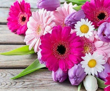 Cargar imagen en el visor de la galería, Punto De Cruz Diamante - Punto De Cruz Diamante - Margaritas Coloridas - Figuredart - Flores Punto De Cruz Diamante Flores