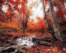 Cargar imagen en el visor de la galería, Punto De Cruz Diamante - Punto De Cruz Diamante - Ríos En El Bosque En Otoño - Figuredart - Paisajes Punto De Cruz Diamante Paisajes